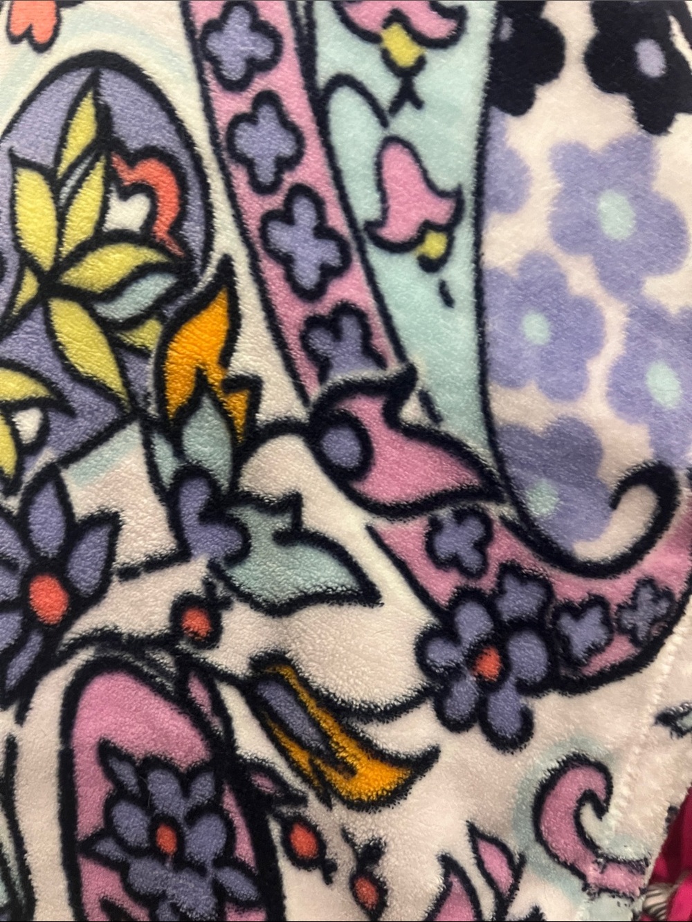 Vera Bradley Paisley Throw Blanket in White, Purple, Pink, Yellow, Blue